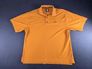 FootJoy Polo Shirt Mens Large Gold Solid ProDry Pique Golf Maui Country Club